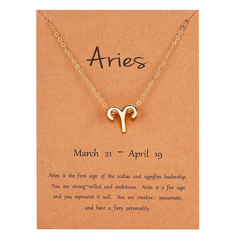 Women's Elegant Zodiac Sign Pendant Necklace