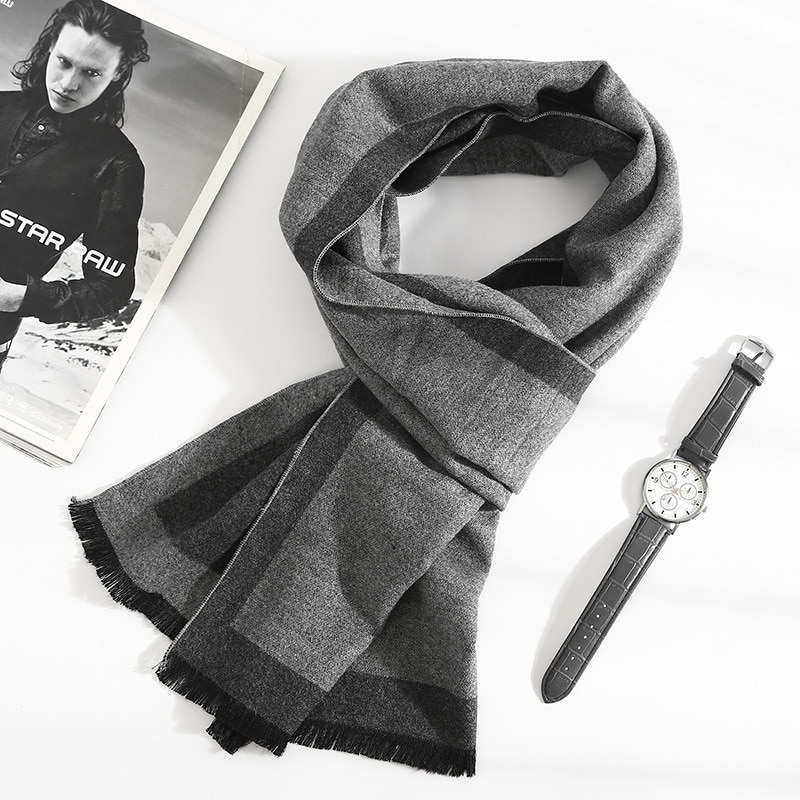 Men's Color Block Cashmere Scarf