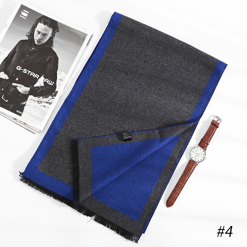 Men's Color Block Cashmere Scarf