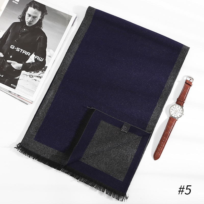 Men's Color Block Cashmere Scarf
