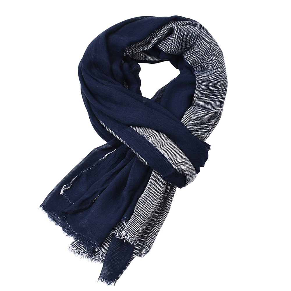 Men's Cotton and Linen Two Tone Scarf