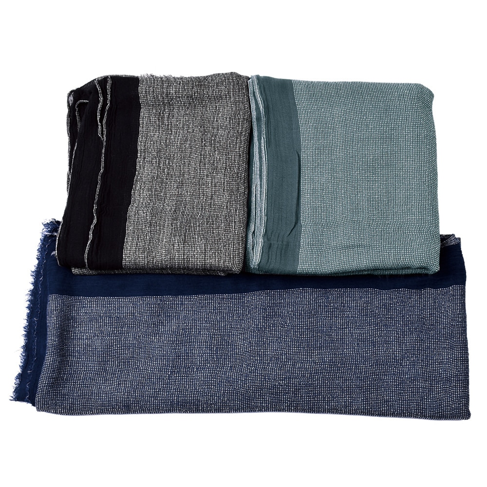 Men's Cotton and Linen Two Tone Scarf