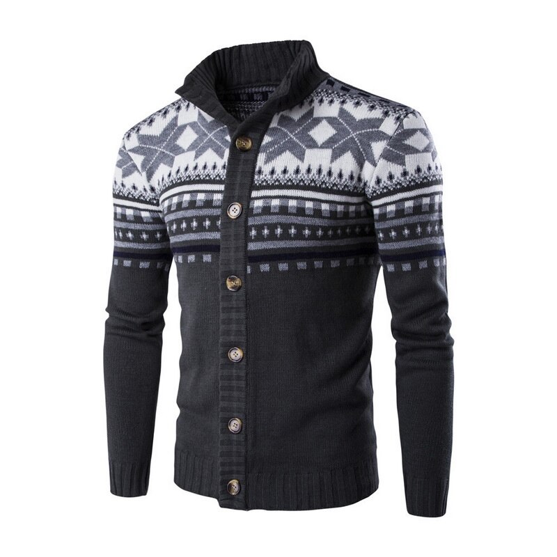 Men's Snowflake Knitted Cardigan