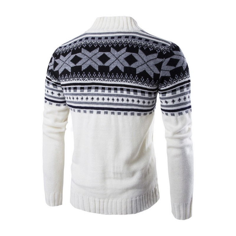 Men's Snowflake Knitted Cardigan