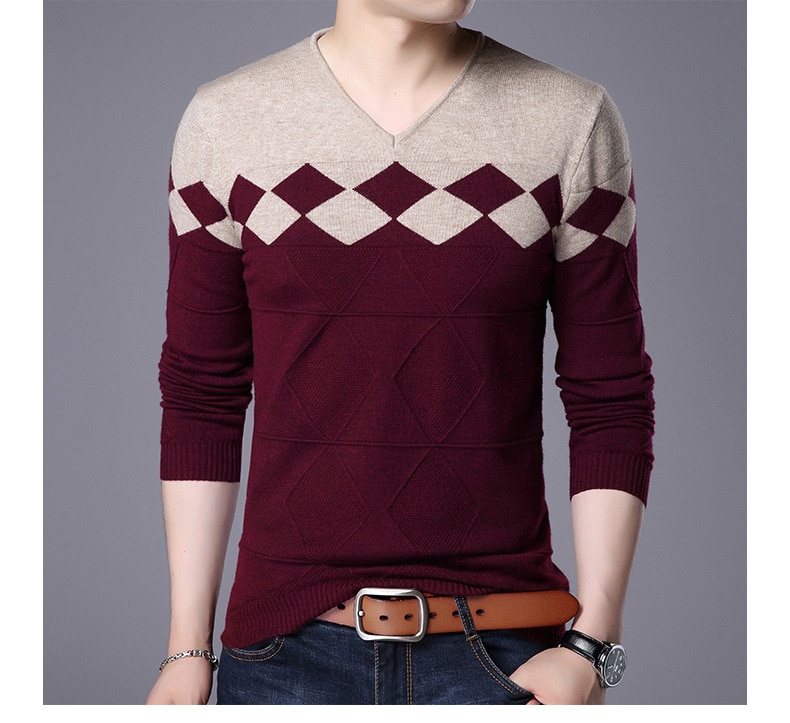 Men's Winter V-Neck Sweater