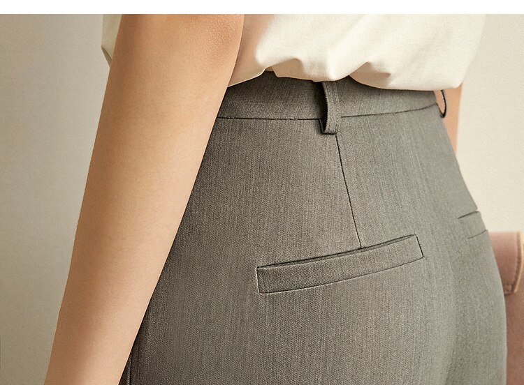 Women's Solid High Waist Trousers Women's Solid High Waist Trousers