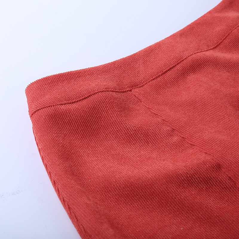 Solid Colored Women's Basic Slit Skirt