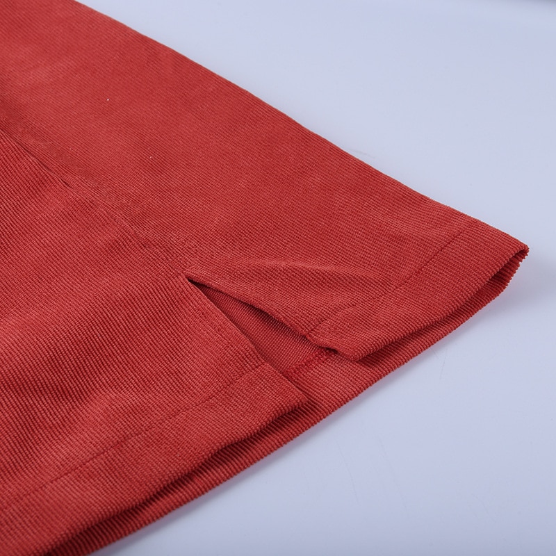 Solid Colored Women's Basic Slit Skirt