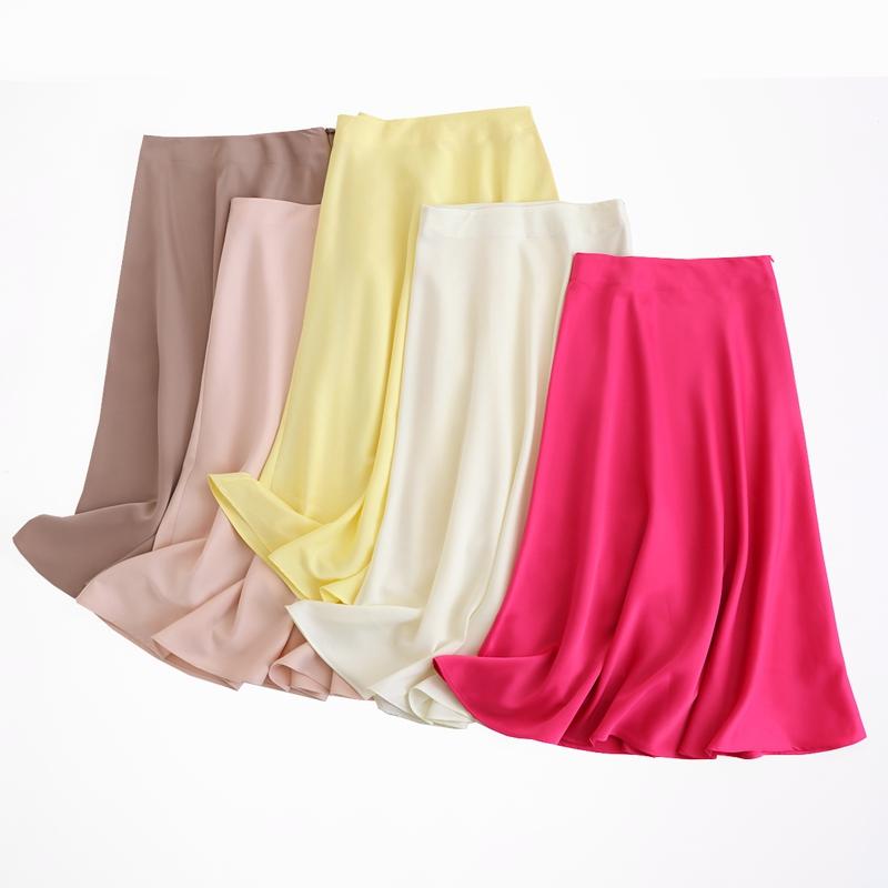 Women's Satin Midi Skirt