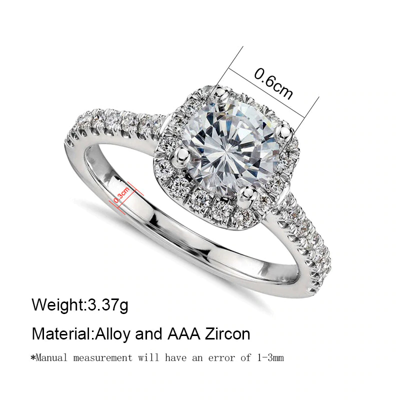 Luxury Crystal Engagement Ring for Women