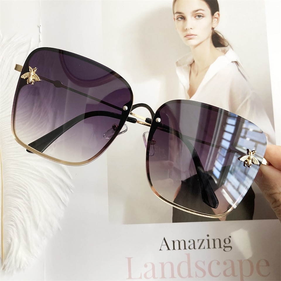 Women's Gradient Color Square Sunglasses