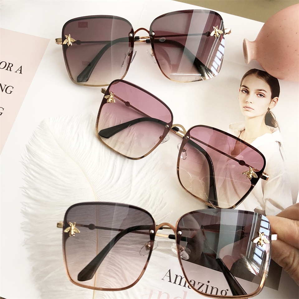 Women's Gradient Color Square Sunglasses