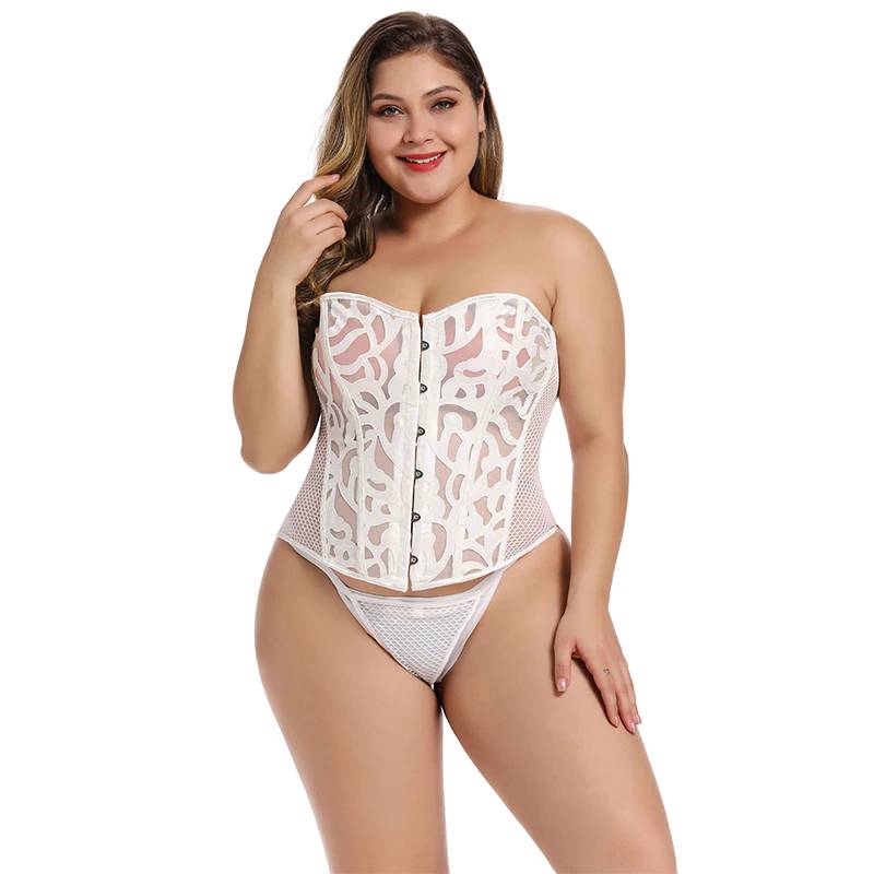 Mesh Women's Corset in Black and White