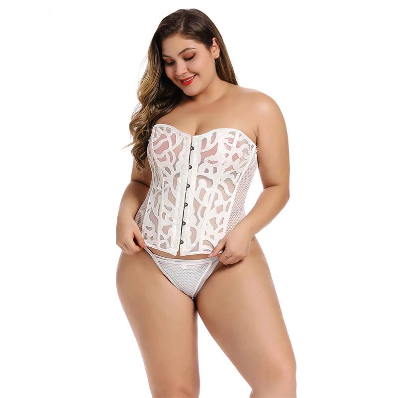 Mesh Women's Corset in Black and White