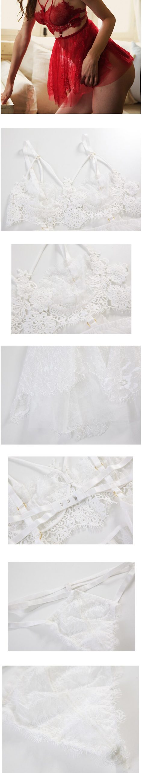 Women's Backless Lace Intimate Set