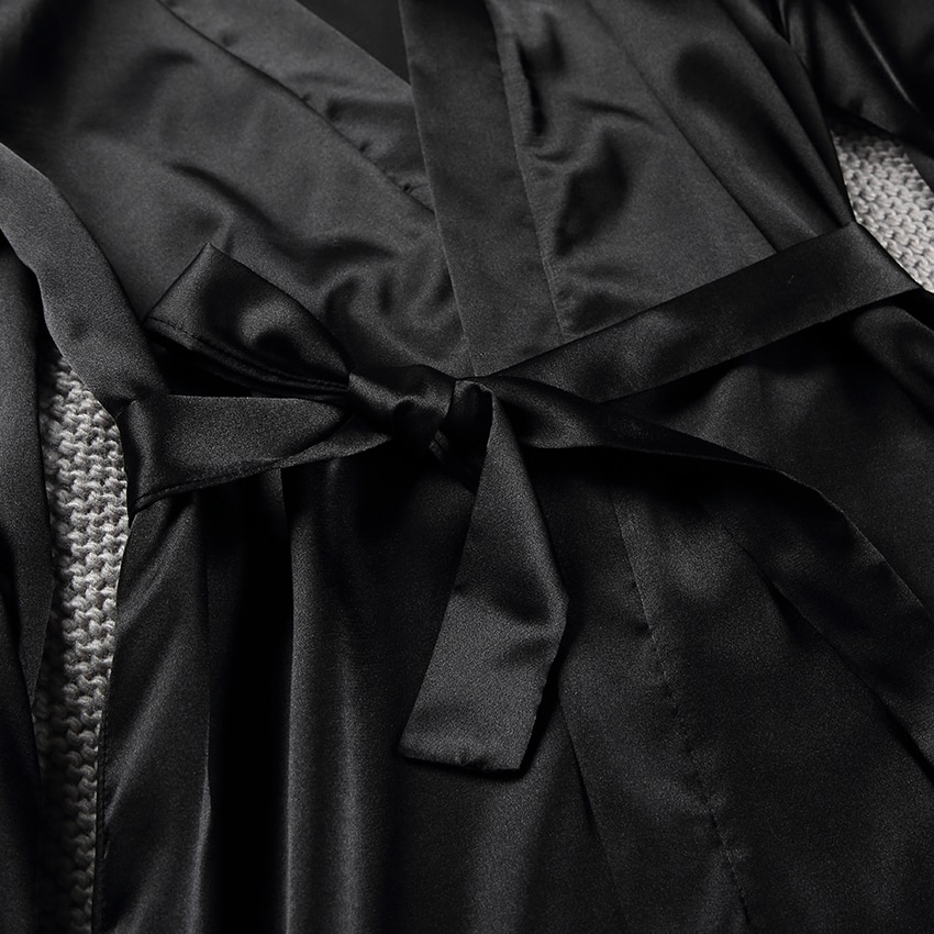 Satin Robe Short Lantern Lantern Sleeve Satin Robes Sleepwear