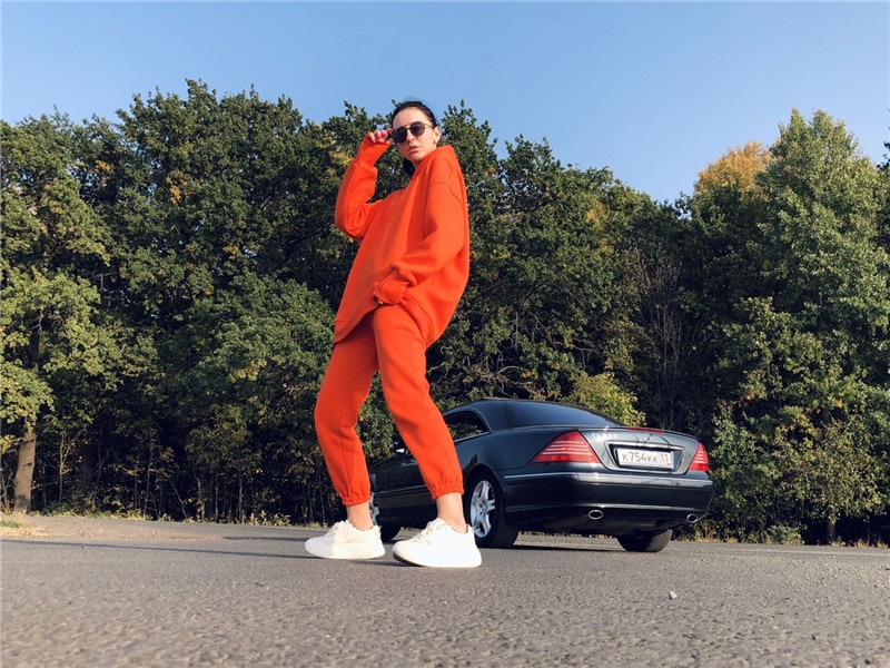 Cotton Fleece Oversized Hoodie and Pants