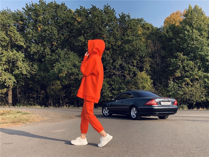 Cotton Fleece Oversized Hoodie and Pants