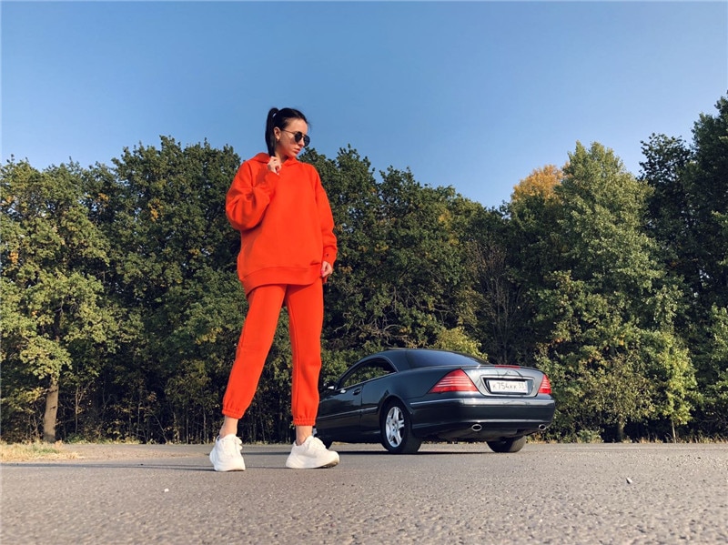 Cotton Fleece Oversized Hoodie and Pants