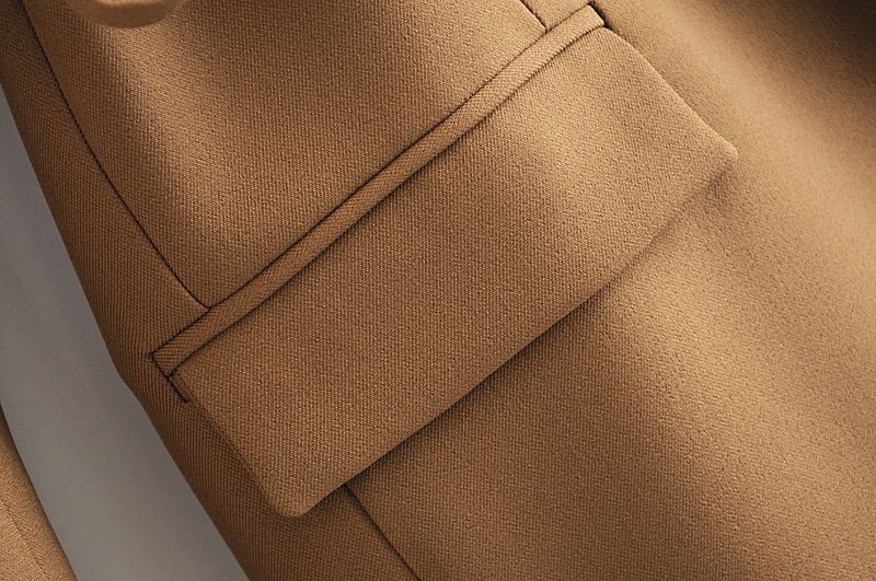 Elegant Brown Belted Suit