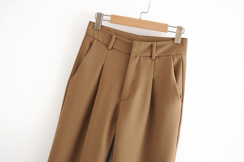 Elegant Brown Belted Suit