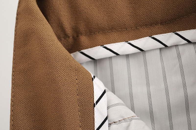 Elegant Brown Belted Suit