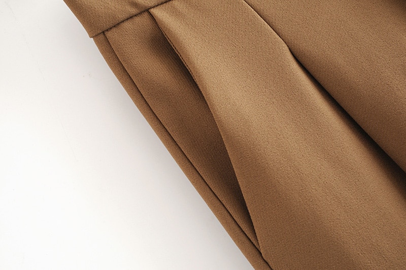 Elegant Brown Belted Suit