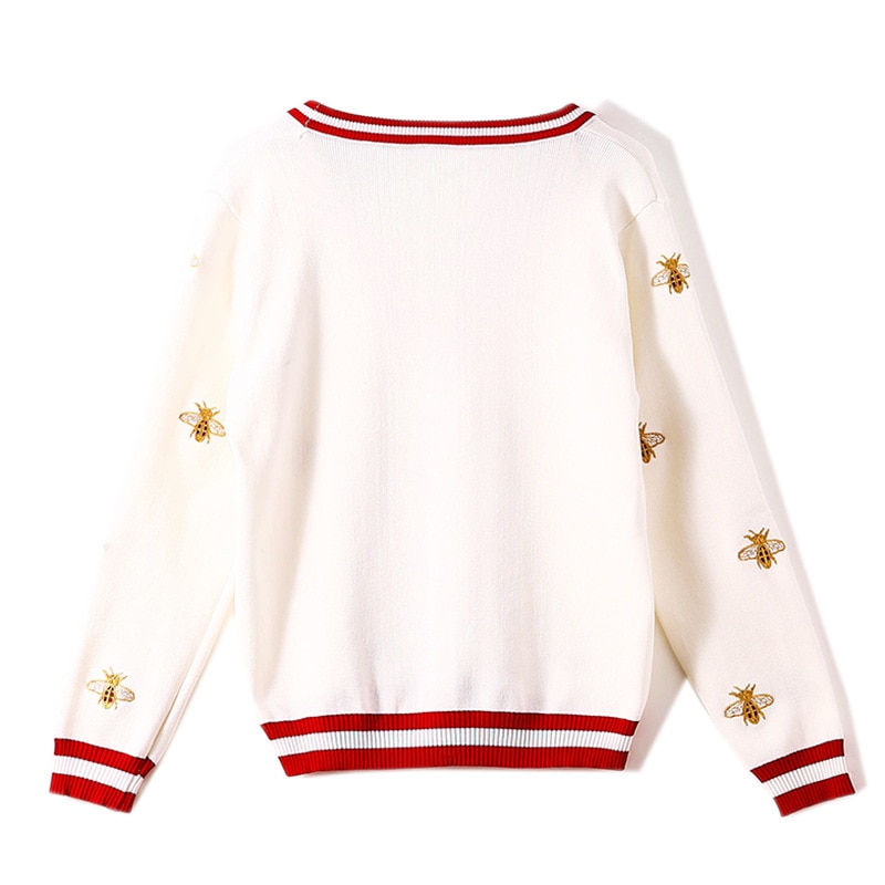 Women's Bee Embroidered Long Sleeve Sweater