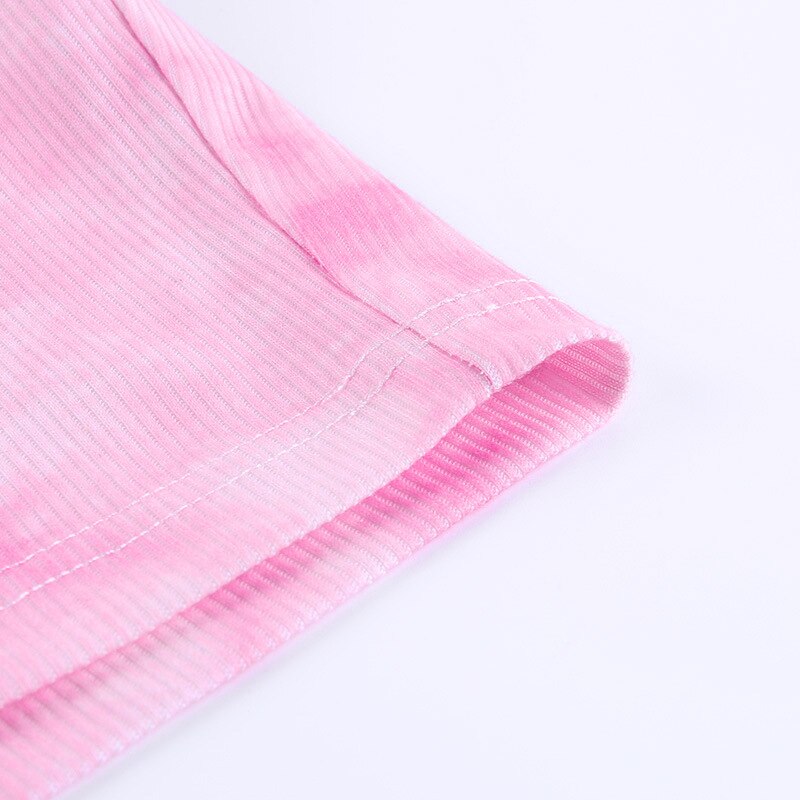 Women's Tie Dye Crop Top with Butterfly Embroidery