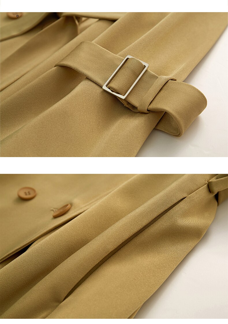 Women's Minimalism Lapel Double Breasted Trench Coat