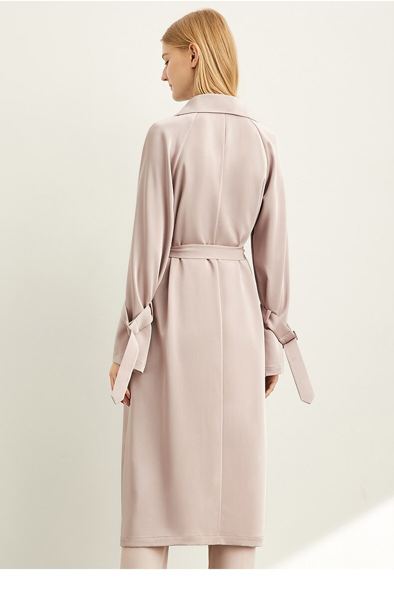 Women's Minimalism Lapel Double Breasted Trench Coat