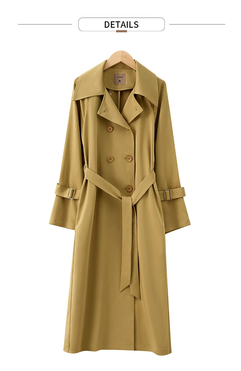Women's Minimalism Lapel Double Breasted Trench Coat