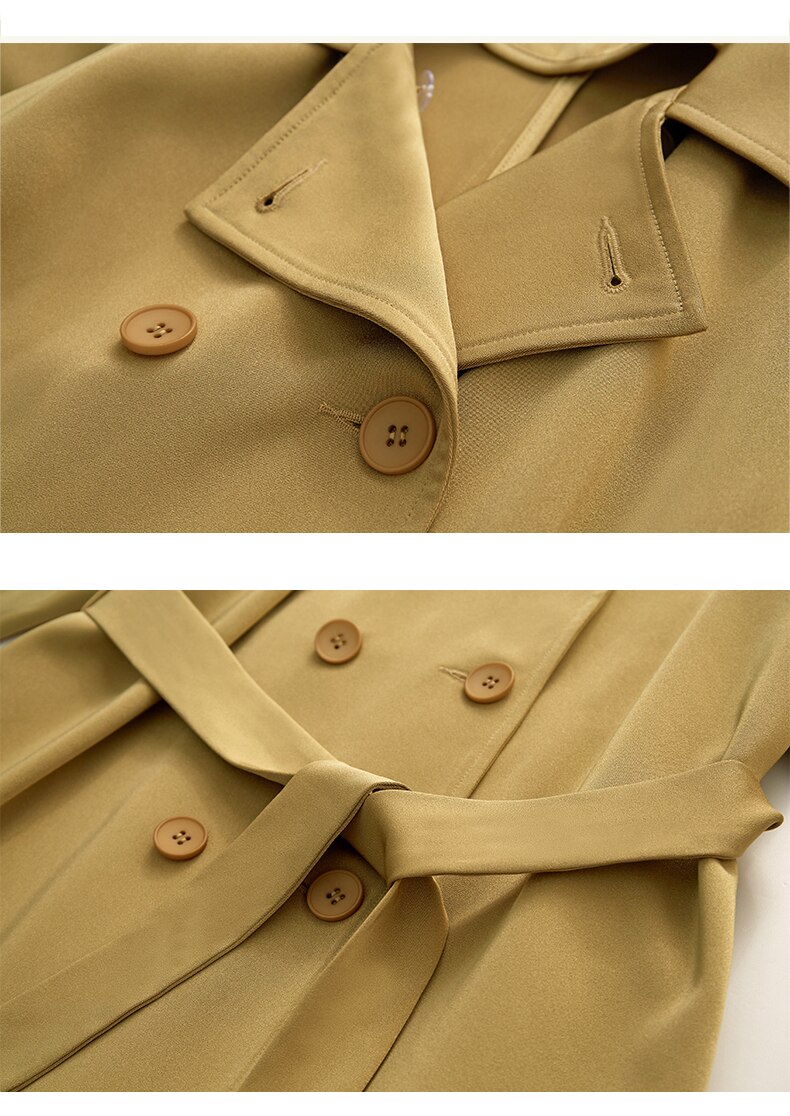 Women's Minimalism Lapel Double Breasted Trench Coat