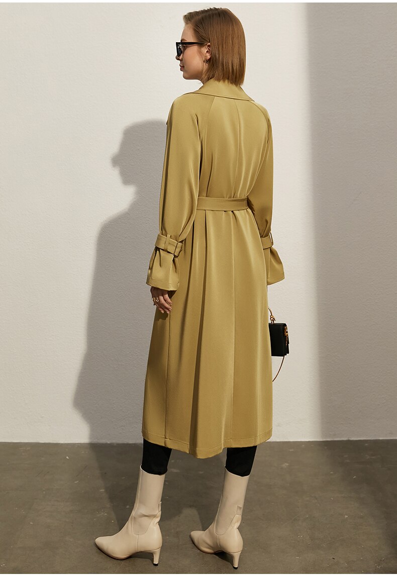 Women's Minimalism Lapel Double Breasted Trench Coat