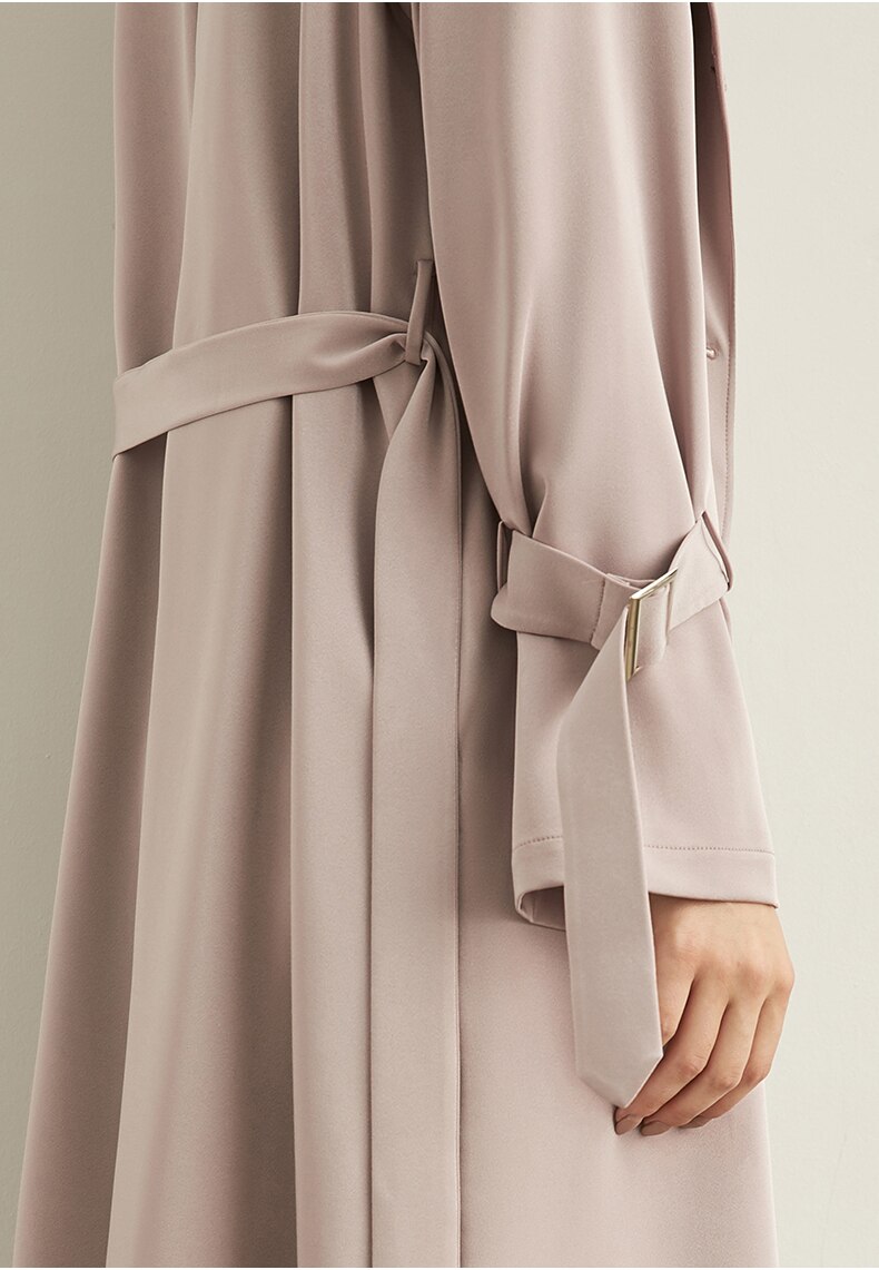 Women's Minimalism Lapel Double Breasted Trench Coat