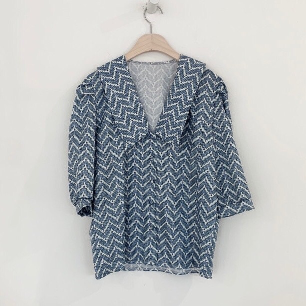 Vintage Striped Puff Sleeve Blouse