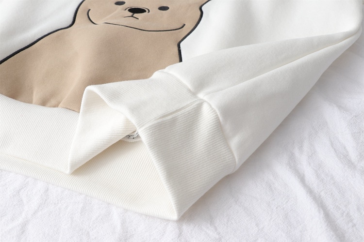 Women’s Cartoon Embroidered Bear Hoodie