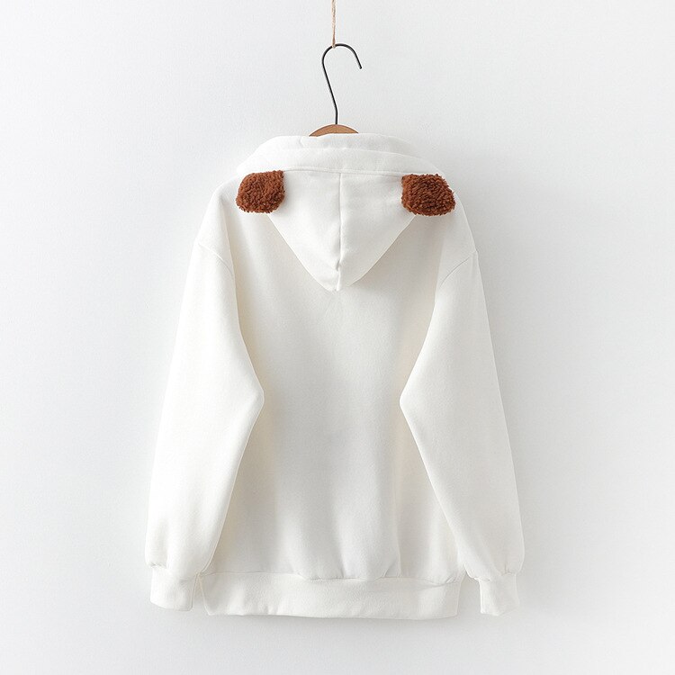 Women’s Cartoon Embroidered Bear Hoodie