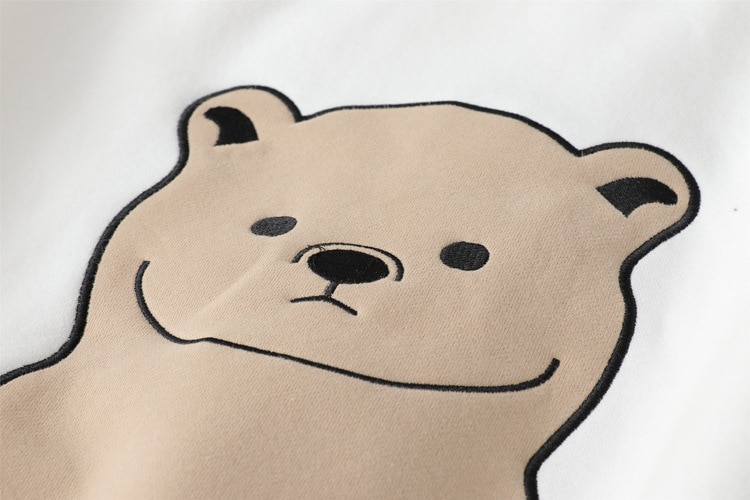 Women’s Cartoon Embroidered Bear Hoodie
