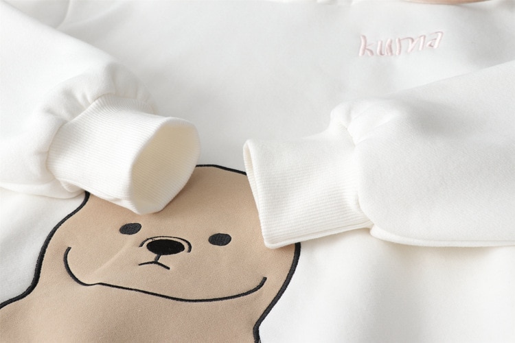 Women’s Cartoon Embroidered Bear Hoodie