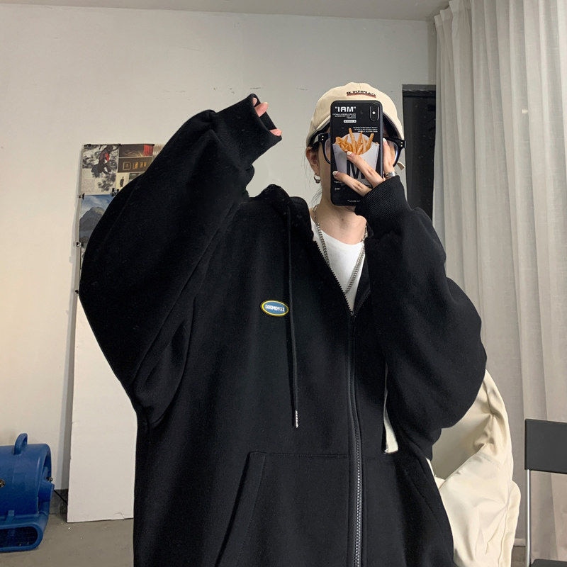 Korean Style Oversized Zipper Hoodie